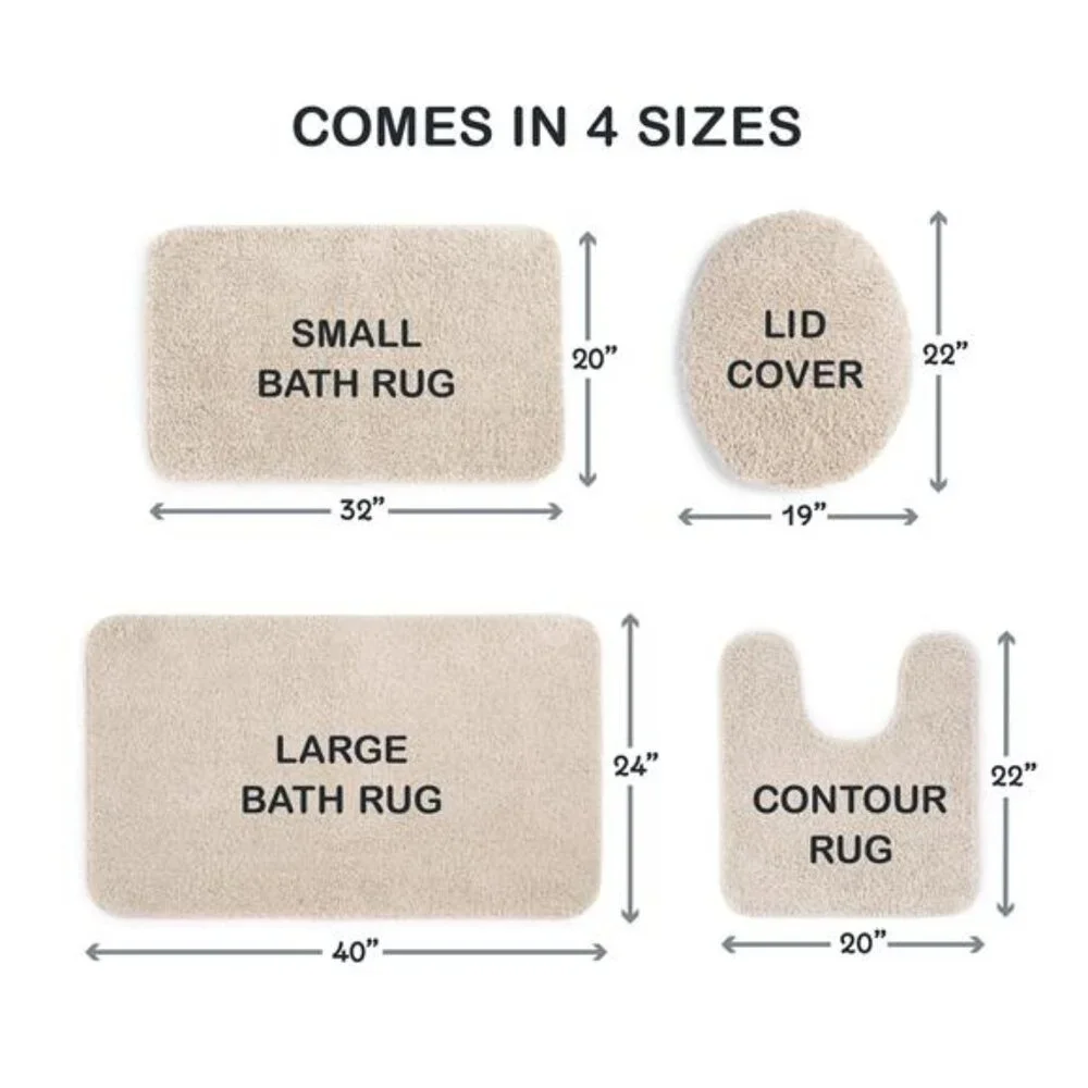 Basic Polyester Toilet Lid Cover, Tan, 19